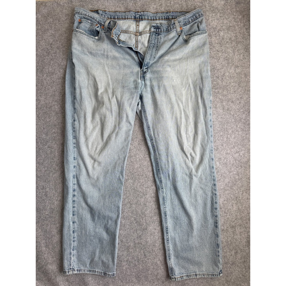 Levis 541 Athletic Taper Jeans Mens 44x32 Light Wash Blue Denim Big and Tall